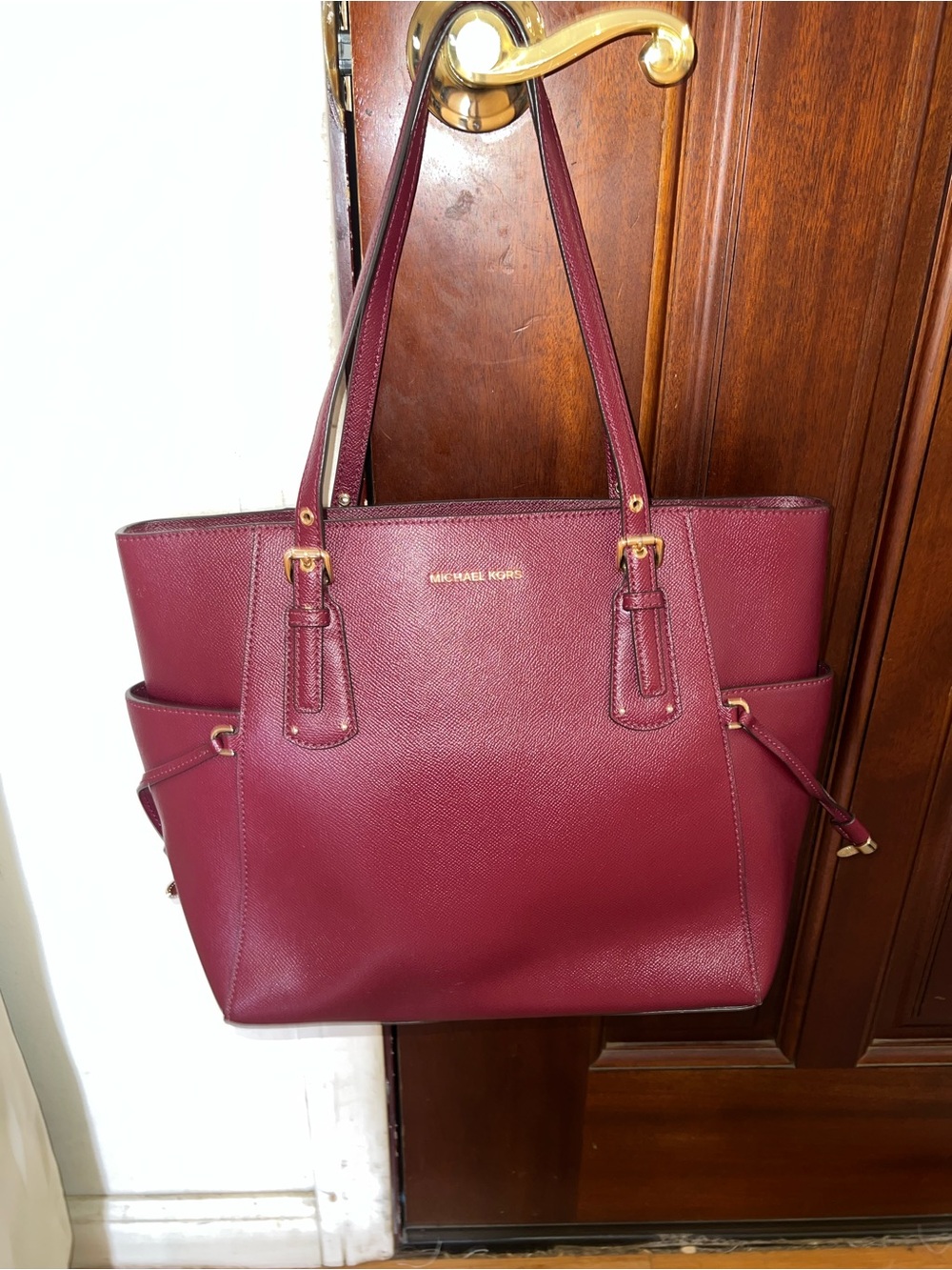Michael Kors Wine Red Leather Tote